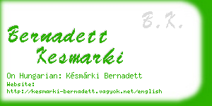 bernadett kesmarki business card